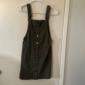 Button up overall style mini dress